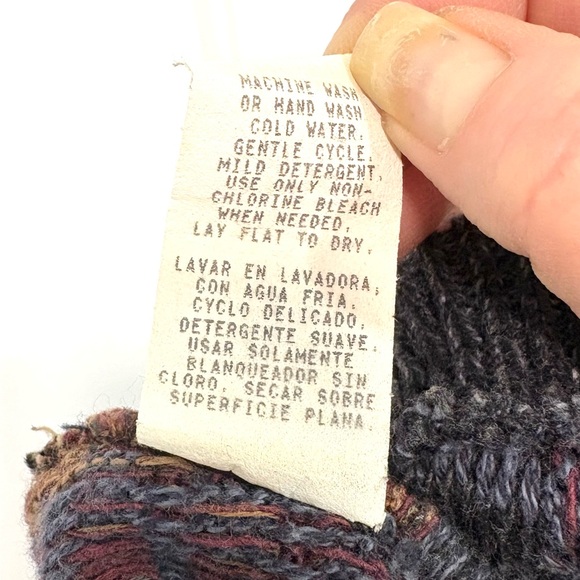 Vintage TSR Grandpa Sweater Eclectic Brown Green Collared Geometric Knit USA 80s - Picture 8 of 12